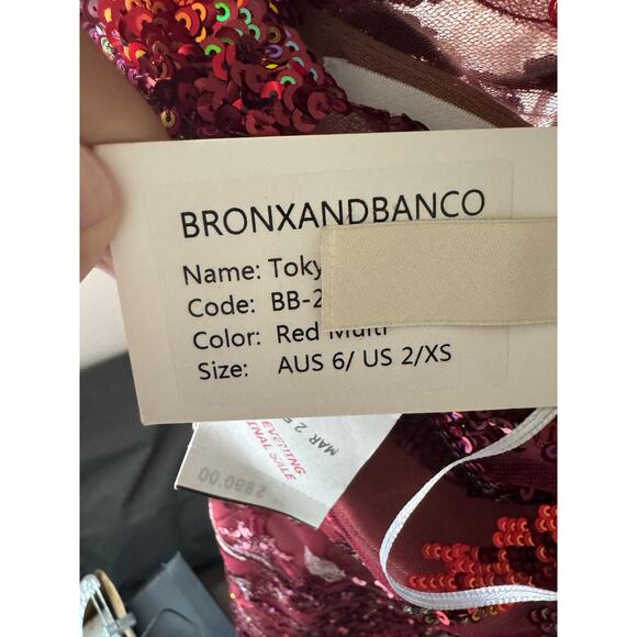 BRONX & BANCO  Tokyo Maxi Dress red Muliti AUs 6/ US2/ XS - Picture 9 of 11
